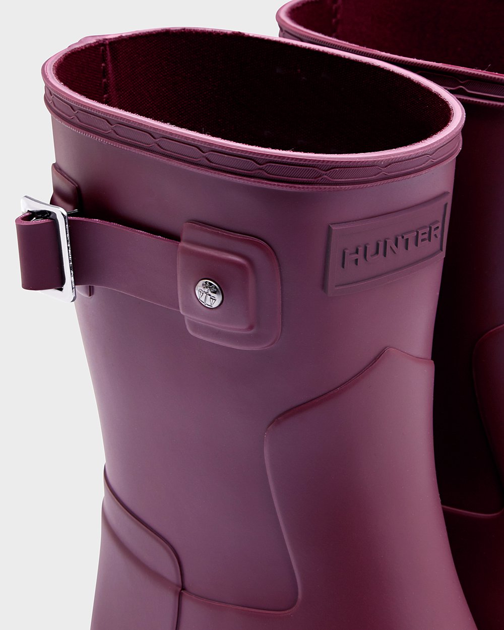 Womens Short Rain Boots - Hunter Refined Slim Fit (73IWOBALD) - Purple